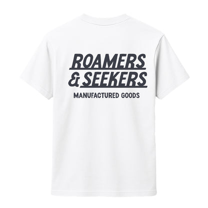 Roamers & Seekers Mens Signals Graphic T-Shirt – White – Classic Fit 100% Cotton – Roamers & Seekers Graphic Tee