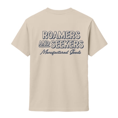 Roamers & Seekers Mens Rachet Graphic T-Shirt – Natural – Classic Fit 100% Cotton – Roamers & Seekers Graphic Tee