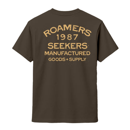 Roamers & Seekers Mens Goods & Supply Graphic T-Shirt – Olive – Classic Fit 100% Cotton – Roamers & Seekers Graphic Tee