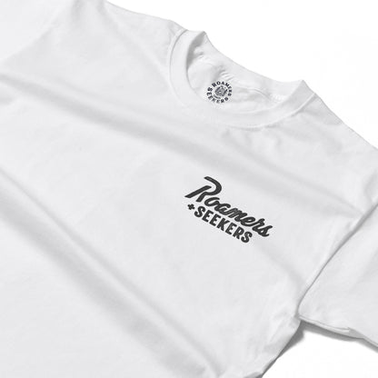 Roamers & Seekers Mens Iron Monger Graphic T-Shirt – White – Classic Fit 100% Cotton – Roamers & Seekers Graphic Tee