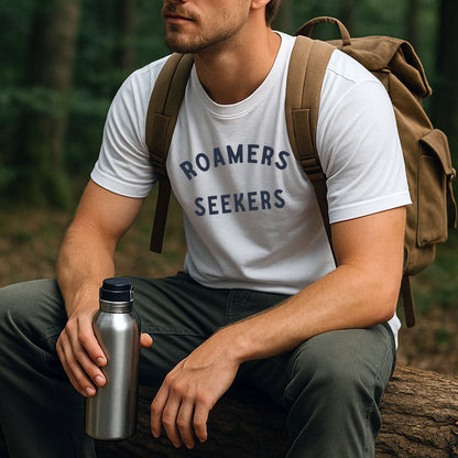 Roamers & Seekers Mens Stable Graphic T-Shirt – White – Classic Fit 100% Cotton – Roamers & Seekers Graphic Tee