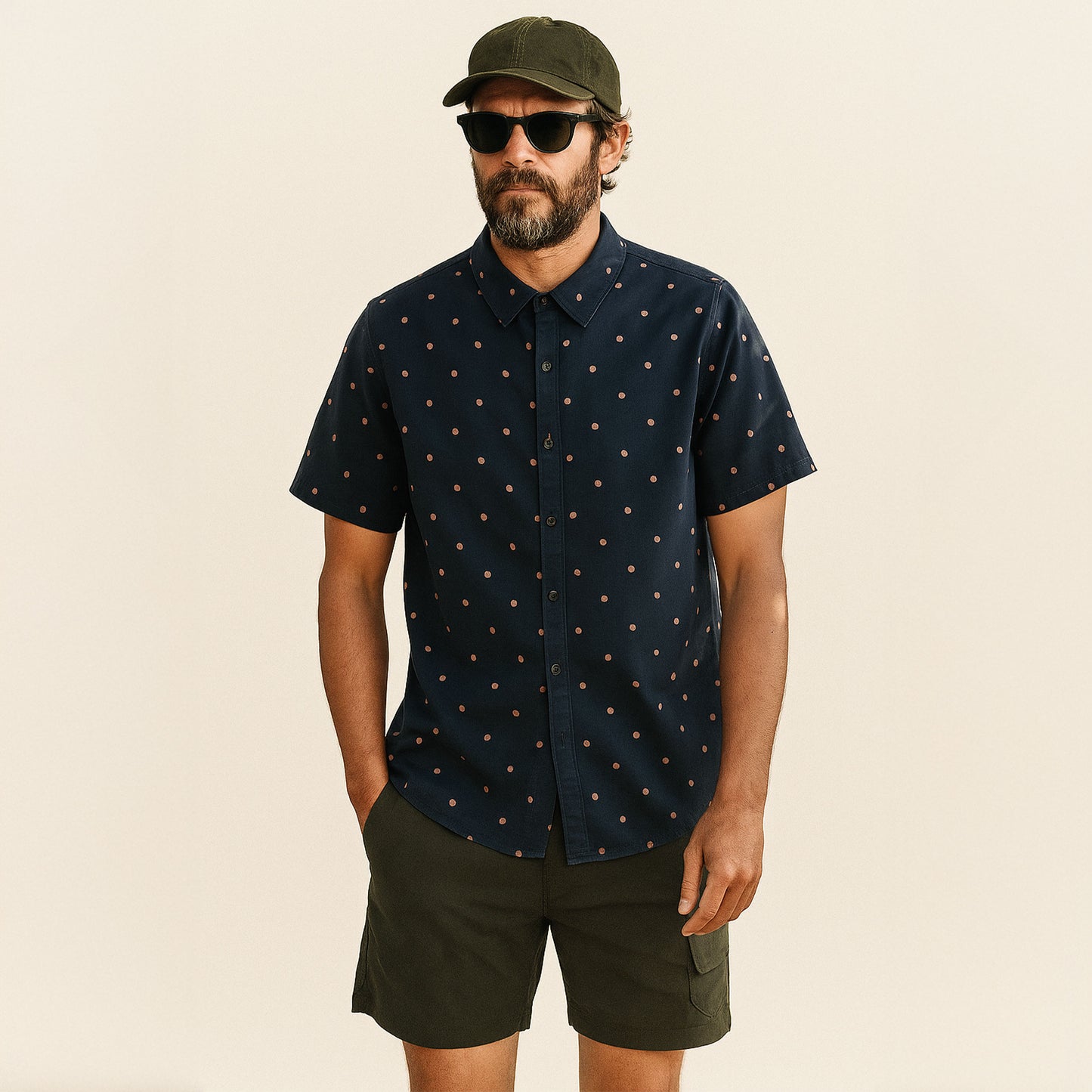 Roamers & Seekers Marin Shirt - Navy / Sienna Dot