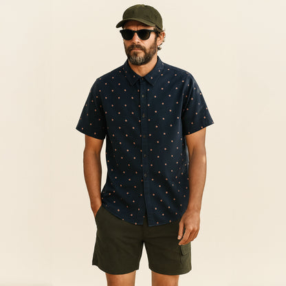 Roamers & Seekers Marin Shirt - Navy / Sienna Dot