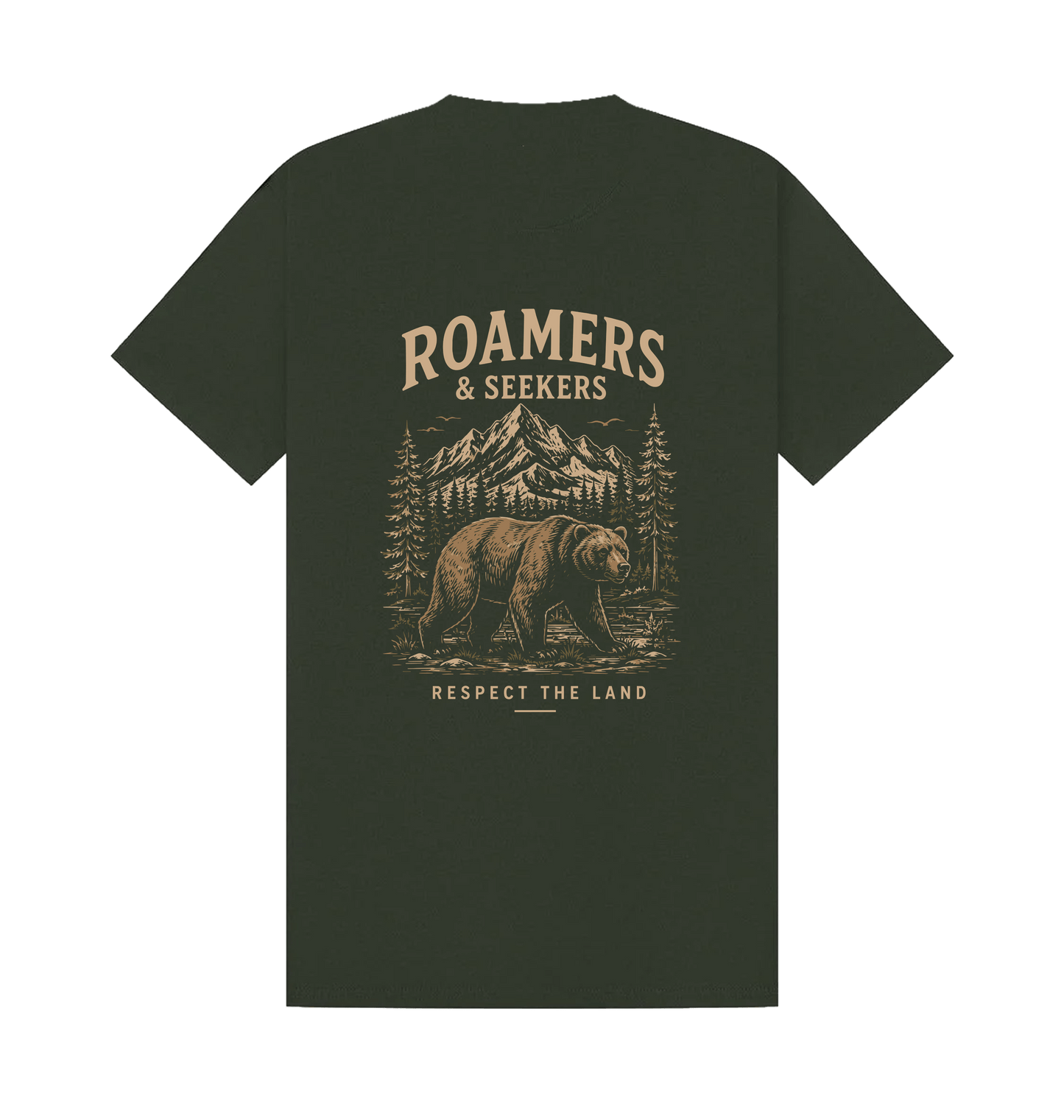 Forest Green Printed T-shirt Back