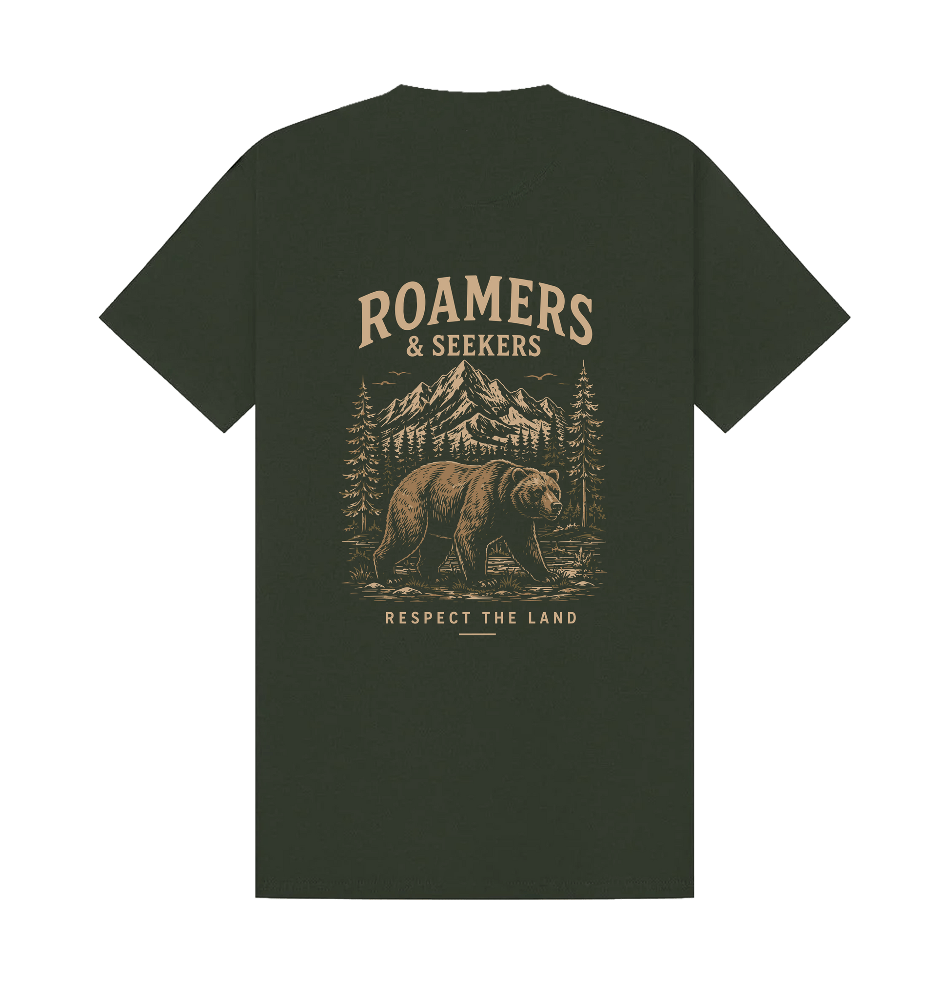 Forest Green Printed T-shirt Back