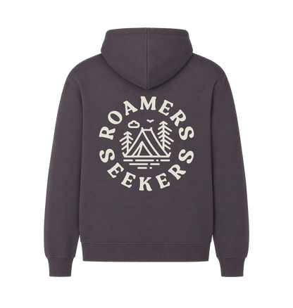 Dk Heather Printed Hoody Back