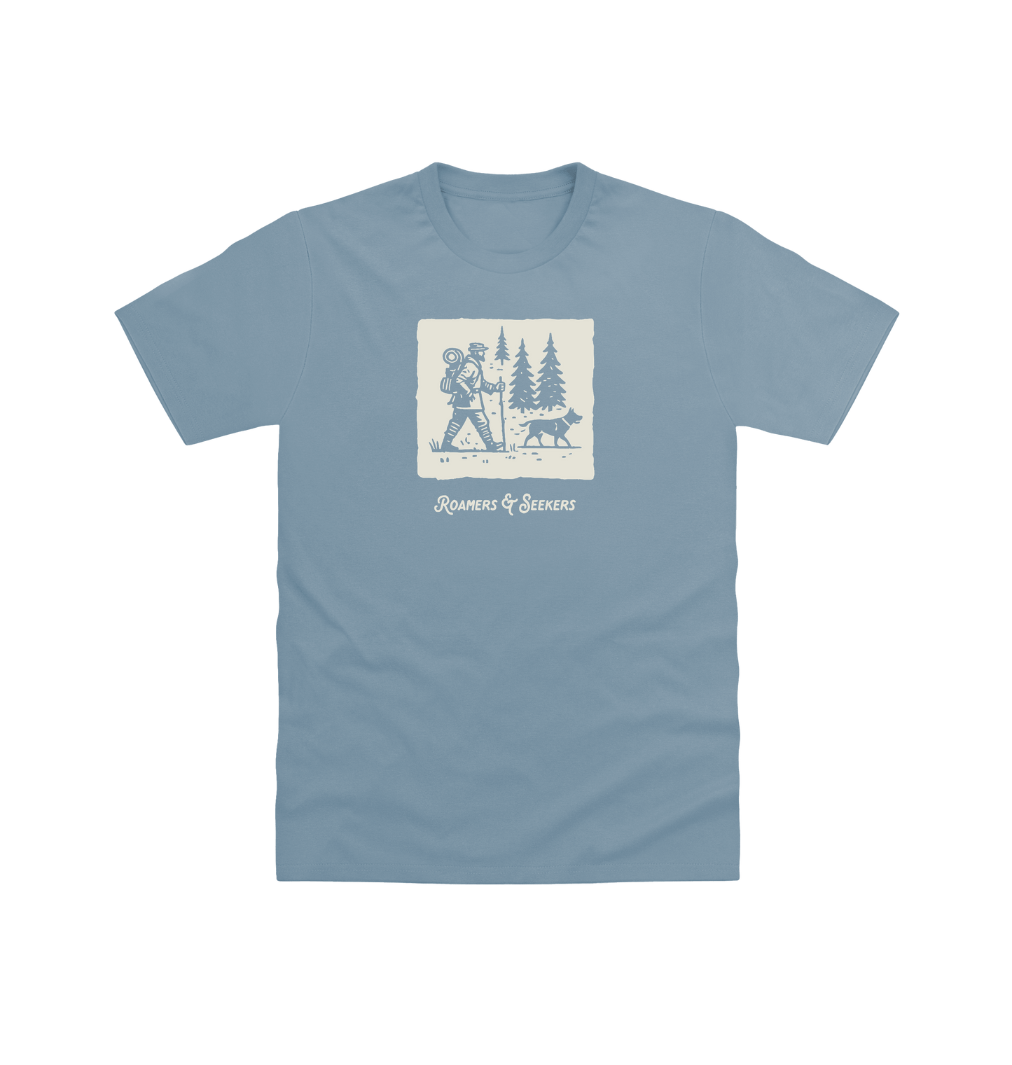 Stone Blue Printed T-shirt Front