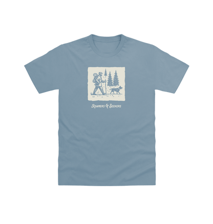 Stone Blue Printed T-shirt Front
