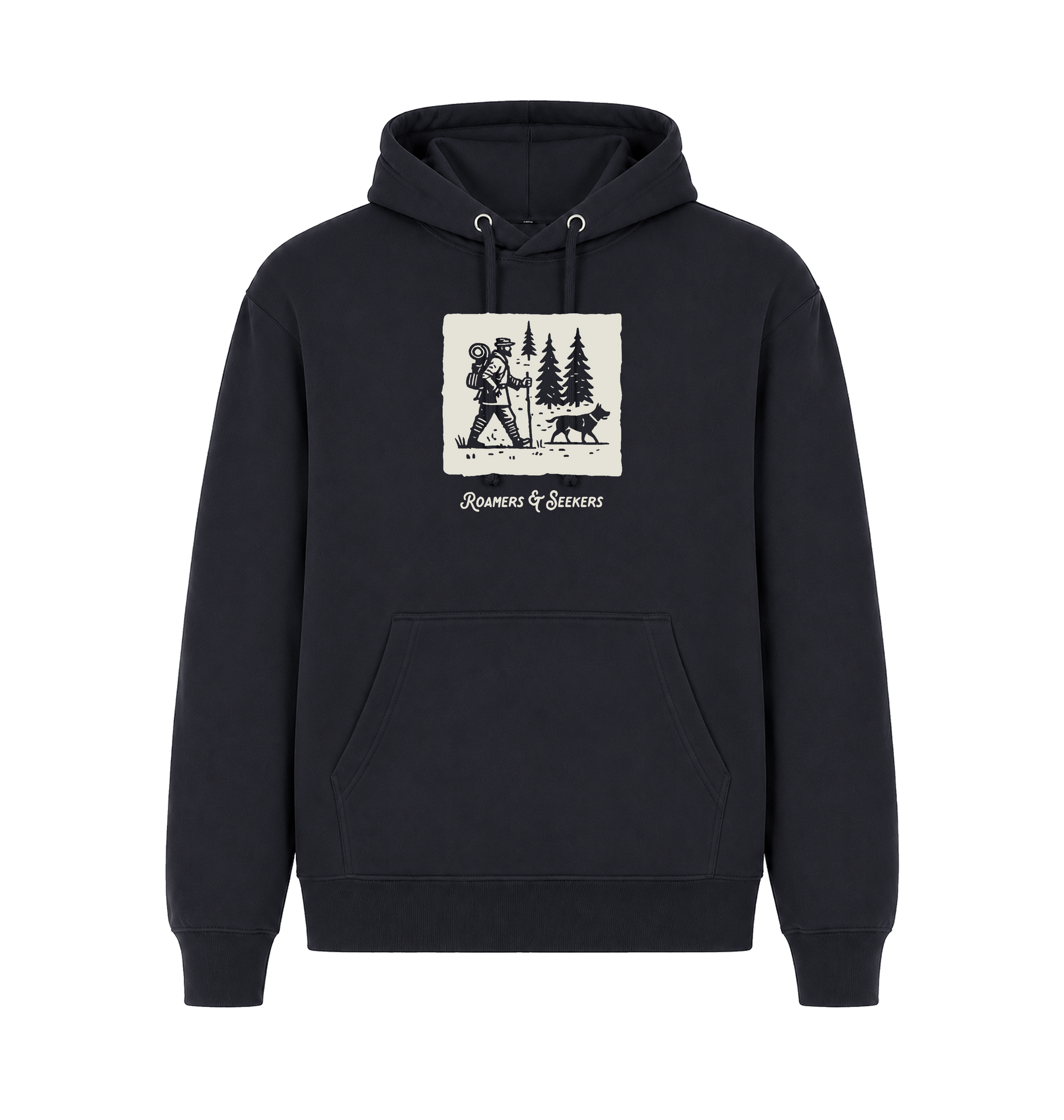 Navy Printed Hoody Front