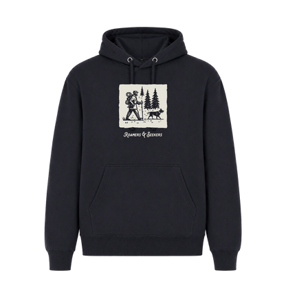 Navy Printed Hoody Front